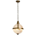 Orielle Vintage Ribbed Glass Orb Pendant Light