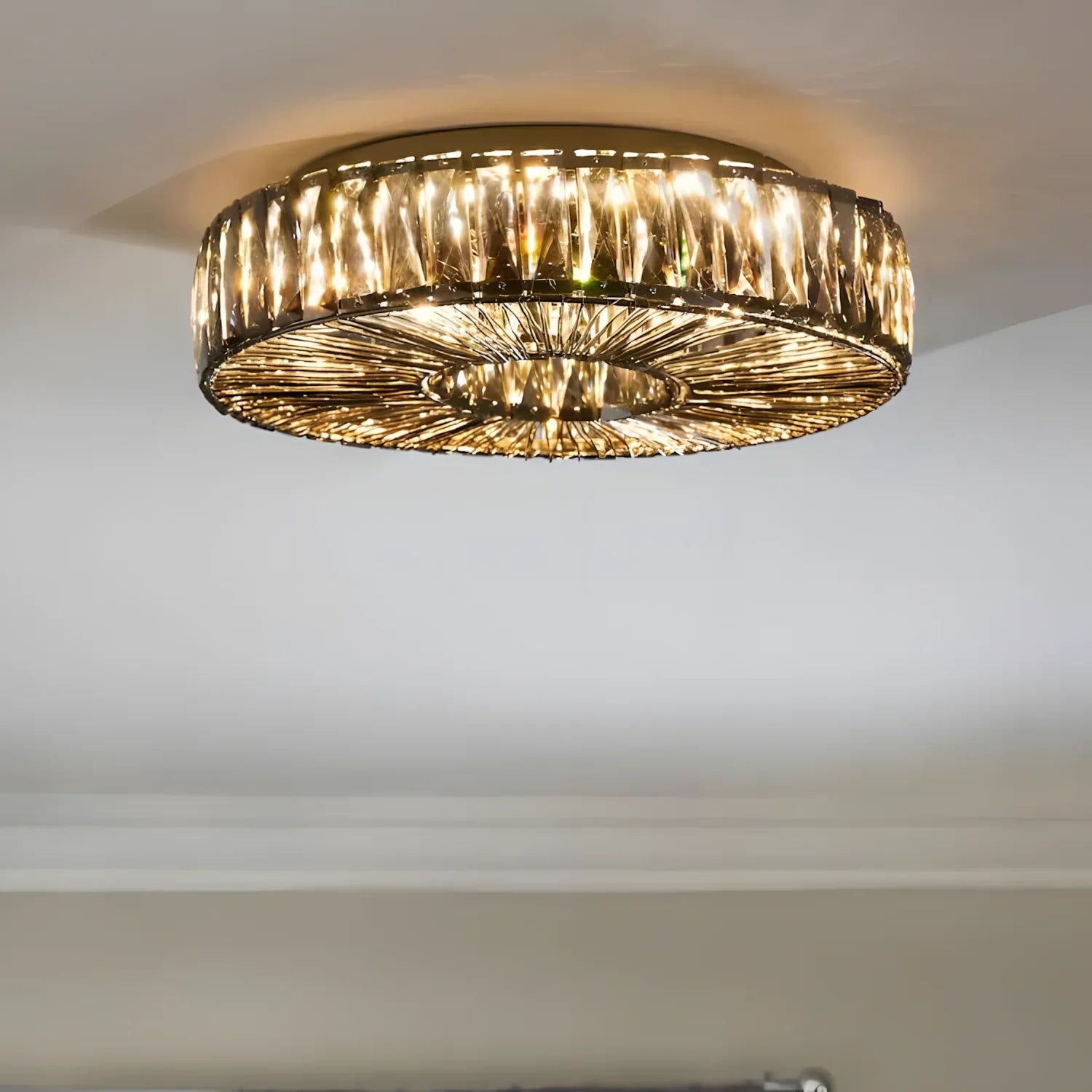 Zephyra Round Clear Glass Ceiling Light
